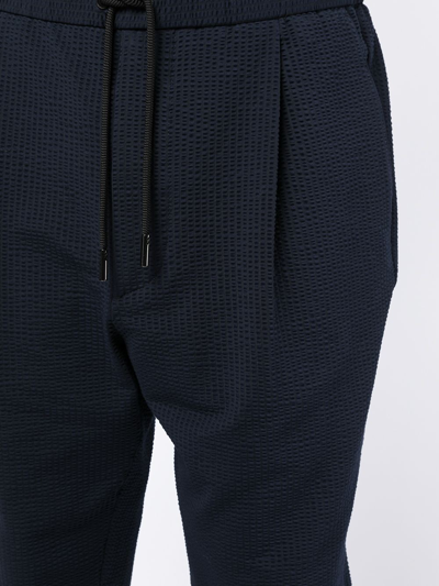 Shop Giorgio Armani Drawstring-waist Trousers In Blue