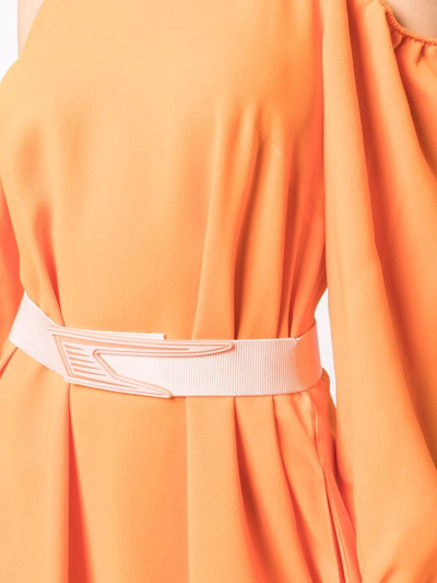Shop Stella Mccartney Off-shoulder Mid-length Dress In Orange
