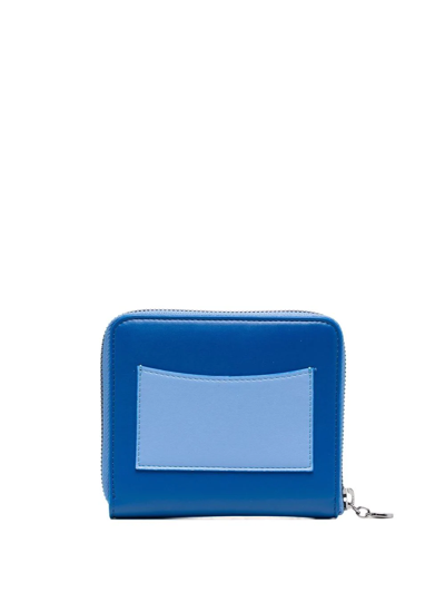 Shop Stella Mccartney Stella Logo Zip-around Wallet In Blue