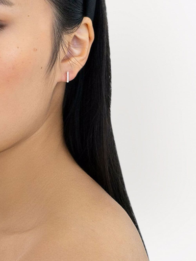 Mateo 14kt Yellow Gold Mini Bar Diamond Stud Earrings In Gold