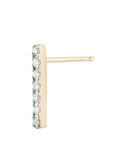 Mateo 14kt Yellow Gold Mini Bar Diamond Stud Earrings In Gold