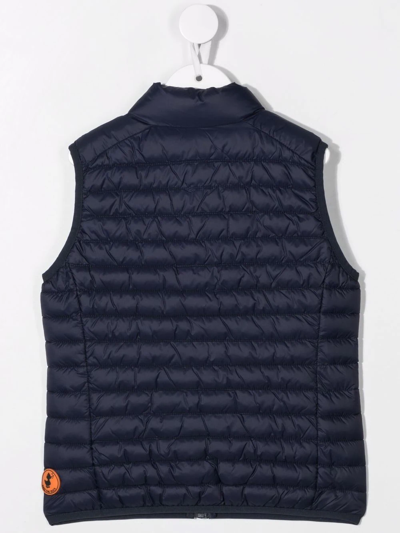 Shop Save The Duck Zip-up Padded Gilet In Blue