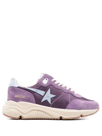 Golden Goose Running Sole Sneakers In Suede In Purple