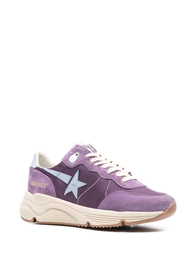 Golden Goose Running Sole Sneakers In Suede In Purple