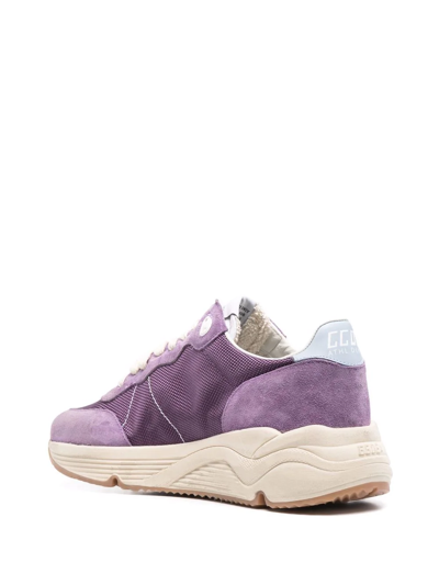 Golden Goose Running Sole Sneakers In Suede In Purple