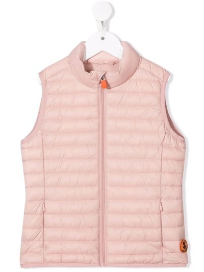Shop Save The Duck Zip-up Padded Gilet In Pink