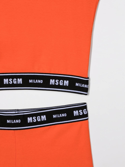 Shop Msgm Teen Logo-trim Tracksuit Set In Orange