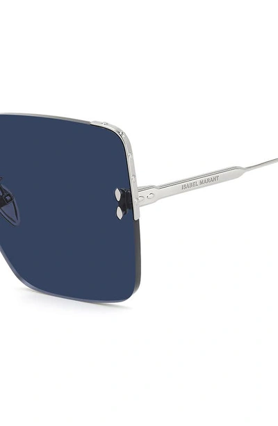 Shop Isabel Marant Square Sunglasses In Ruthenium / Blue