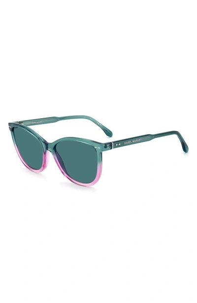 Shop Isabel Marant Gradient Round Sunglasses In Teal Shaded Blu / Blue