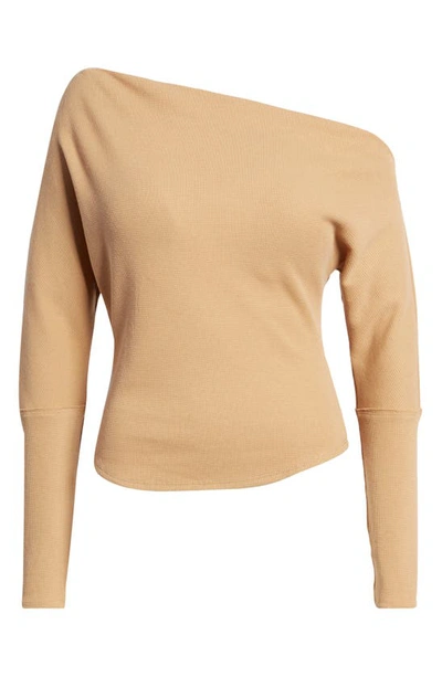 Shop Free People We The Free Fuji Off The Shoulder Thermal Top In Pale Camel