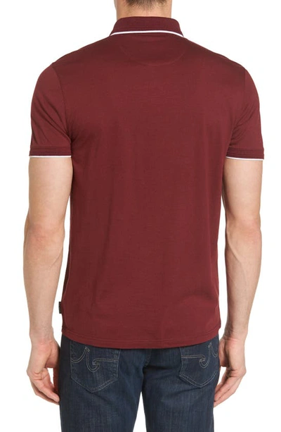 Shop Ted Baker Derry Slim Fit Polo In Dark Red