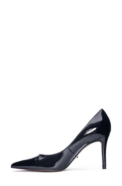 42 Gold Rafee Liquid Patent Pointed Toe Pump In Black