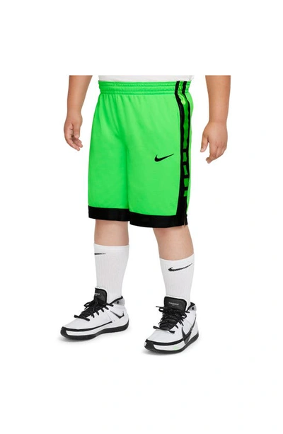 Shop Nike Kids' Elite Basketball Shorts In Green Strike/ Black/ Black