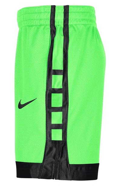 Shop Nike Kids' Elite Basketball Shorts In Green Strike/ Black/ Black