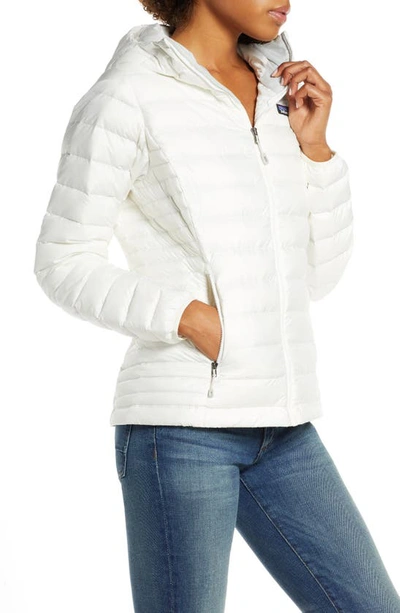 Shop Patagonia Quilted Water Resistant Down Coat In Birch White