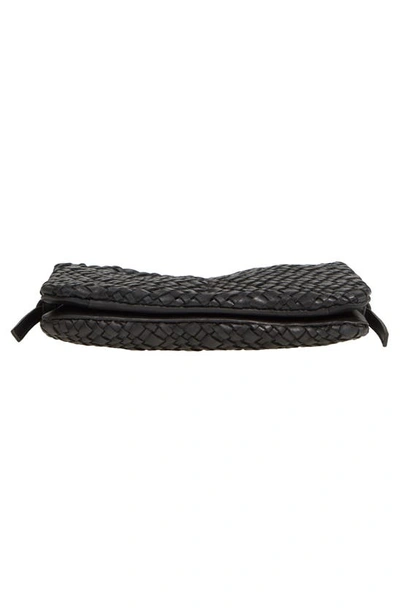 Shop Madewell The Knotted Woven Leather Crossbody Bag In True Black