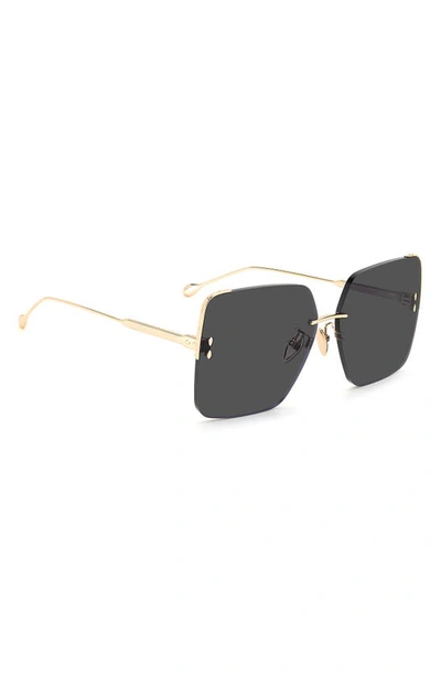 Shop Isabel Marant Square Sunglasses In Rose Gold / Grey
