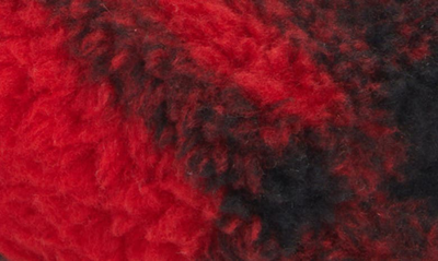 Shop Balenciaga Faux Fur Slipper In Red/ Black