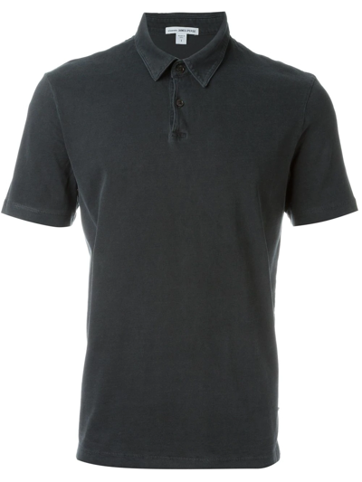 Shop James Perse Classic Polo Shirt In Grey