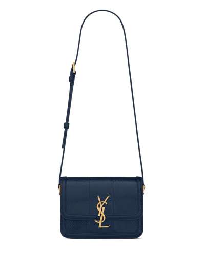 Shop Saint Laurent Small Solferino Crossbody Bag In Blue