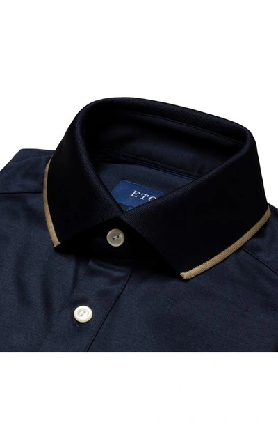 Shop Eton Contemporary Fit Solid Polo Shirt In Blue