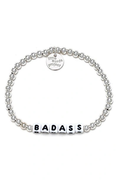 Shop Little Words Project Badass Silver Fill Beaded Stretch Bracelet