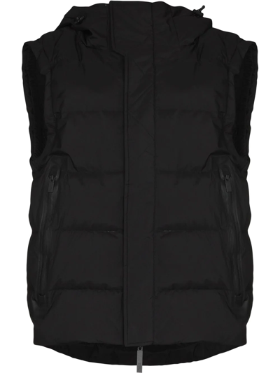 Shop Jennifer Chamandi Lang Hooded Puffer Gilet In Black