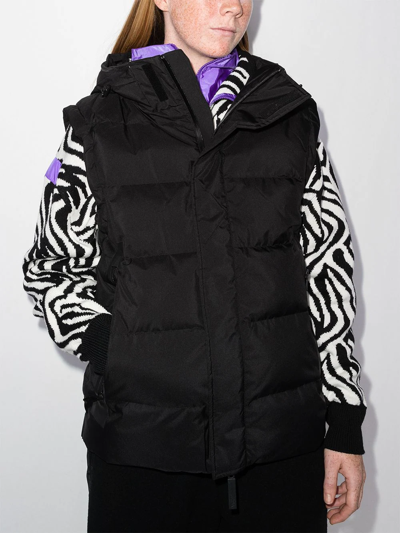 Jennifer Chamandi Lang Hooded Puffer Gilet In Black