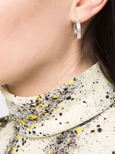 Wouters & Hendrix Chain-texture Hoop Earrings In Silver