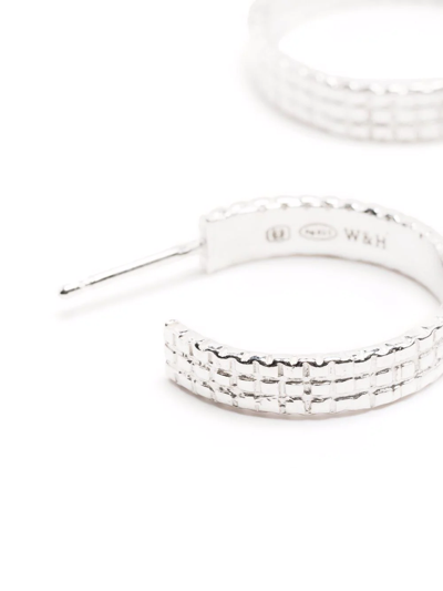 Wouters & Hendrix Chain-texture Hoop Earrings In Silver