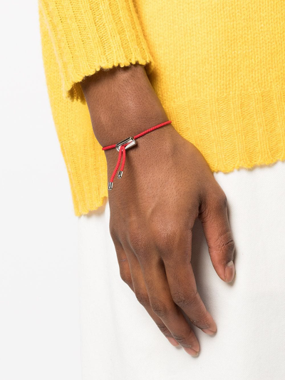 Nialaya Jewelry String Engraved-logo Bracelet In Red