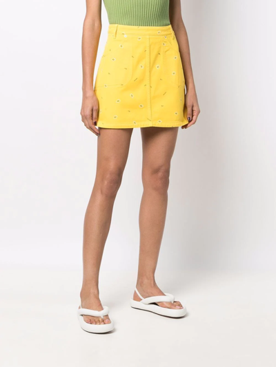 Shop Kenzo Paisley-print Mini-skirt In Yellow