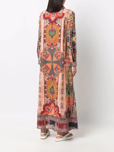 Shop Etro Paisley-print Maxi Shirt Dress In Red