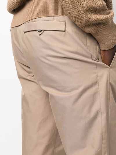 Shop Ferragamo Straight-leg Chino Trousers In Neutrals