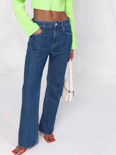 Shop Wandler Low-rise Flared Jeans In Blue