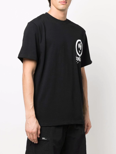 Shop Barrow Face-print T-shirt In Black