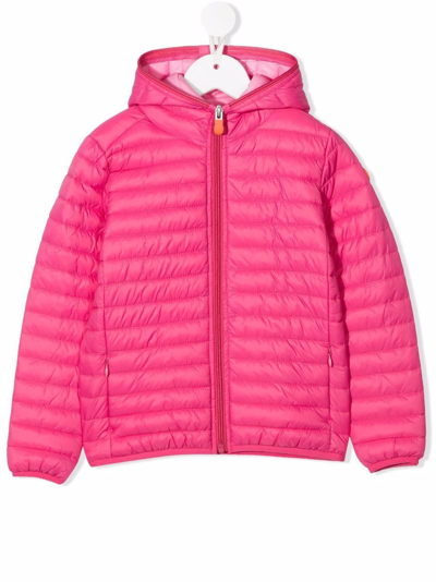 Shop Save The Duck Padded Hooded Jacket In Pink