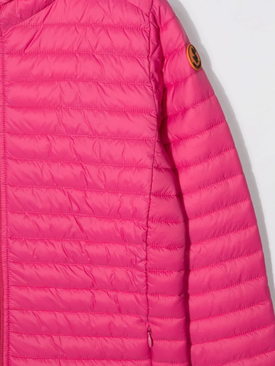 Shop Save The Duck Teen Padded Hooded Jacket In Pink