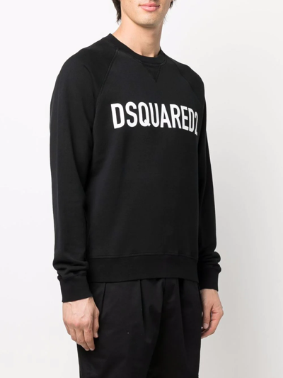 Shop Dsquared2 Logo Crew-neck Sweatshirt In Black