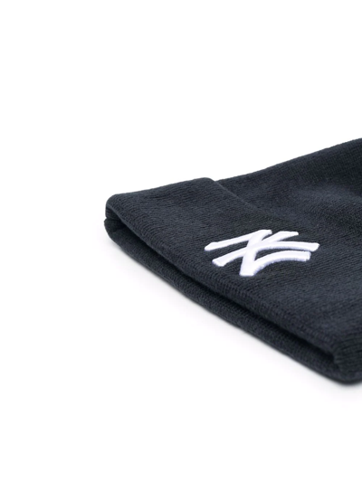 Shop New Era Embroidered-logo Knitted Beanie In Blue