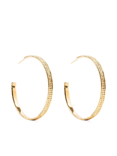 Shop Wouters & Hendrix Chain-texture Hoop Earrings In Gold