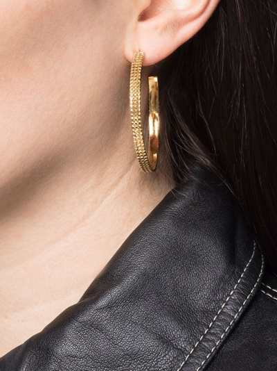 Wouters & Hendrix Chain-texture Hoop Earrings In Gold
