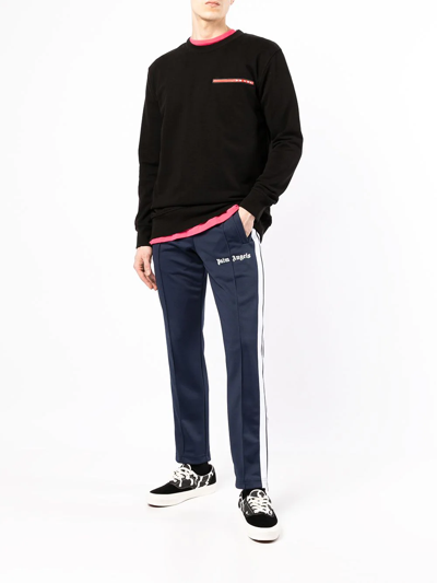 Palm Angels Side-stripe Track Pants In Blue