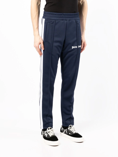 Palm Angels Side-stripe Track Pants In Blue