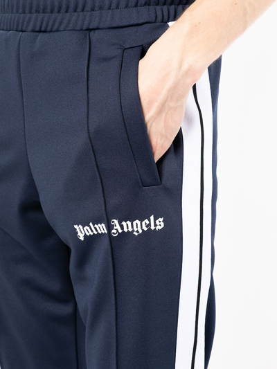 Palm Angels Side-stripe Track Pants In Blue