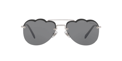 Shop Miu Miu Eyeware & Frames & Optical & Sunglasses Mu 56us 1bc175 58 In Dark / Grey / Silver