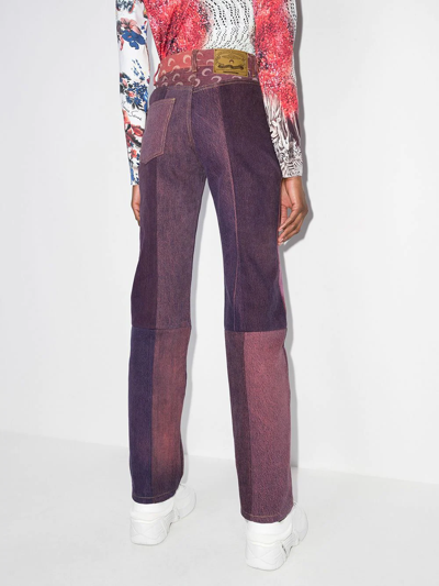 Shop Marine Serre Regenerated Moon Straight-leg Jeans In Rosa