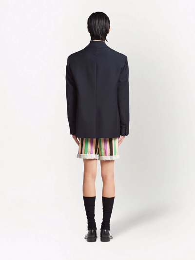 Prada Navy Single Breasted Blazer In Blau