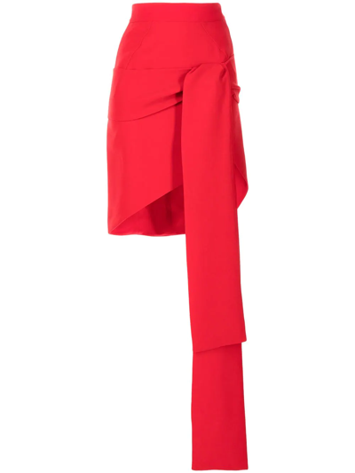 Shop Maticevski Tied-front Pencil Skirt In Rot