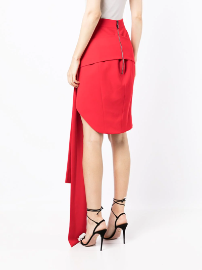 Shop Maticevski Tied-front Pencil Skirt In Rot